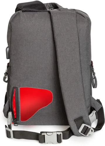 Vista 6 de Deco Gear Mochila multifunción para cámara SLR/DSLR con puerto de carga USB integrado para Canon, Nikon, Sony, compatible con cámaras sin espejo