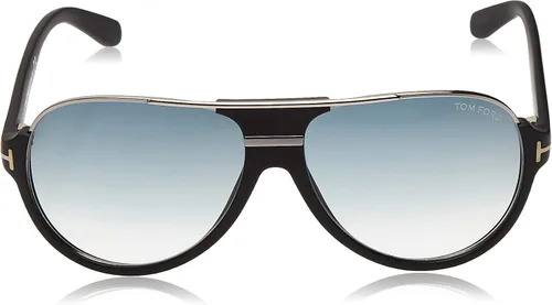Vista 2 de Tom Ford Dimitry Aviator - Gafas de sol para hombre color negro mate color azul degradado FT0334 02W 59