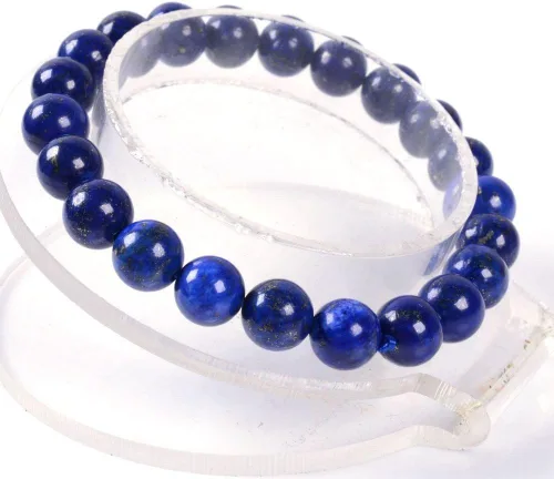 Vista 2 de Justinstones Pulsera de gemas semipreciosas de cuentas redondas de 8 mm, pulsera de 7 pulgadas diseño de gemas semipreciosas, unisex