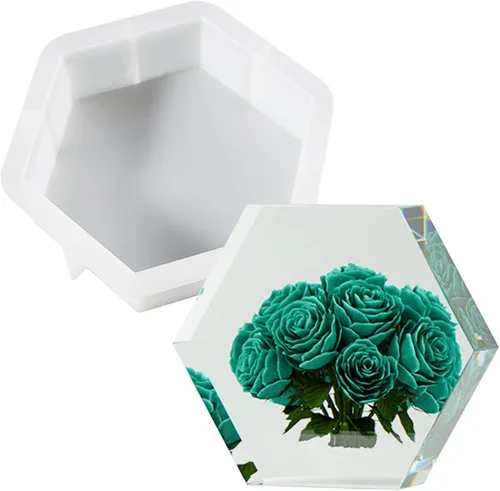 Vista 14 de Cayway Moldes de silicona con forma de corazón grande para flores, fundición de resina, boda de bricolaje, decoración del hogar