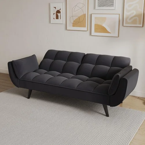Vista 7 de 57" Sofa Sleeper Couch Daybed Velvet Loveseat Sofa Bed for Living Room, Modern Minimalist Tufted Comfy Sofa 2 Seat, Adjustable Small Couches for