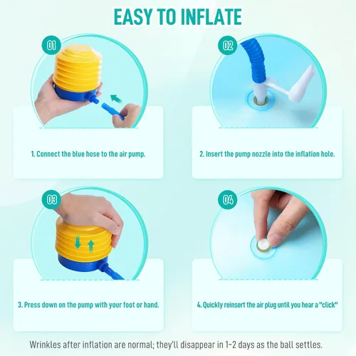 Vista 7 de Sportneer Pelota de ejercicio extra gruesa – Pelota de yoga de 25.6 pulgadas con bomba rápida – Silla de bola de fitness resistente a estallidos