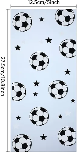 Vista 2 de Blulu 100 bolsas de regalo de fútbol, celofán de fútbol, bolsas de golosinas de celofán sellables con calor, bolsas de dulces de fútbol con 100