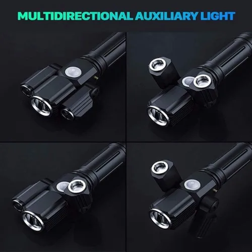 Vista 7 de L2LED Luces delanteras de bicicleta superbrillantes Linterna impermeable con cable USB y batería y clip y luz trasera (negro)