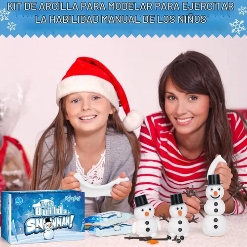 Vista 3 de 4 Pack de Manualidades Navideñas, Manualidad de Muñeco de Nieve de Arcilla de Secado al Aire, ¿Quieres Construir un Muñeco de Nieve? Rellenos
