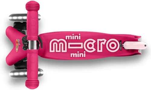 Vista 4 de Micro Mini Patinete LED Lean-to-Steer Design, Adjustable T-Bar Grows with Your Child, Motion-Activated LED PU Wheels, Swiss-Engineered. Rosa