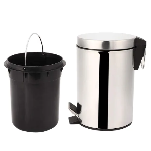 Vista 5 de Pomya Bote de basura de acero inoxidable de 3 litros con pedal escalonado para el hogar, contenedor de basura para inodoro, baño, cocina, sala