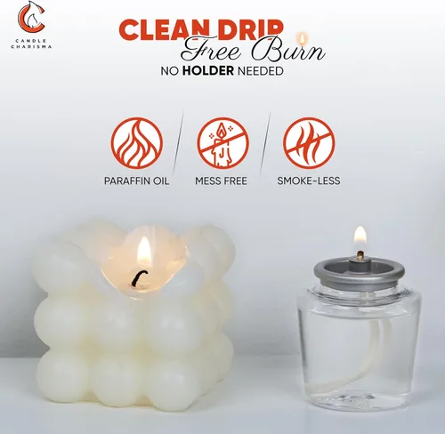Vista 3 de Candle Charisma Velas líquidas desechables, velas de té de aceite con tiempo de combustión extendido de 8 horas, vela líquida sin goteo, combustible