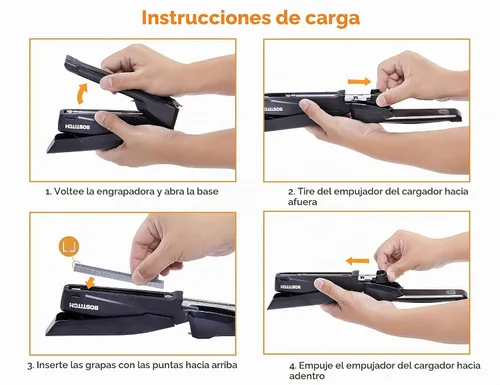 Vista 7 de Bostitch Office Executive - Engrapadora 3 en 1, incluye 210 grapas y removedor de grapas integrado, grapado con un dedo, sin esfuerzo, capacidad