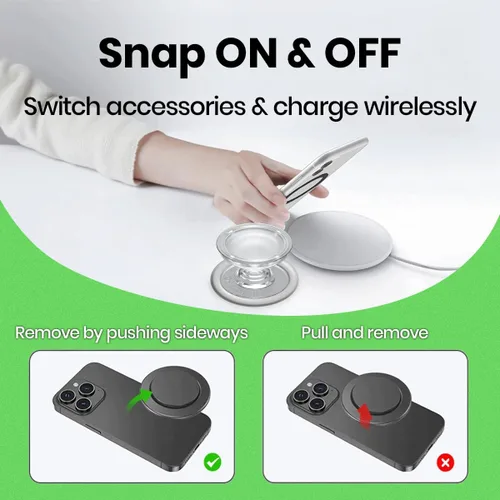 Vista 7 de OnTheGrip Cute Natural Seashell Design Heart Shape Collapsible Mobile Phone Grip Stand Holder for Smartphone Tablet Cell Phone Accessory