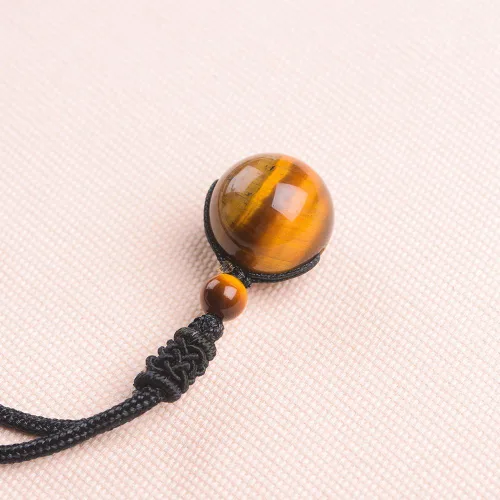 Vista 54 de iSTONE Collar unisex con dije de cuentas redondas auténticas, cadena de cuerda negra de 24 pulgadas para hombres y mujeres