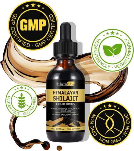Vista 2 de Shilajit - Gota de resina orgánica pura del Himalaya, suplemento de oro líquido de resina Shilajit pura del Himalaya, gota orgánica Shilajit rica