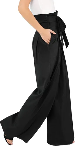 Vista 2 de Milumia Palazzo - Pantalones largos para mujer, cintura alta