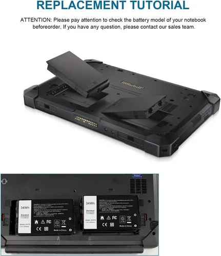Vista 6 de 34Wh J7HTX - Batería de repuesto para laptop Dell Latitude 7202 7212 7220 Rugged Extreme Tablet T03H T03H002 T03H T03H003 Series 02JT7D 2JT7D J82G5