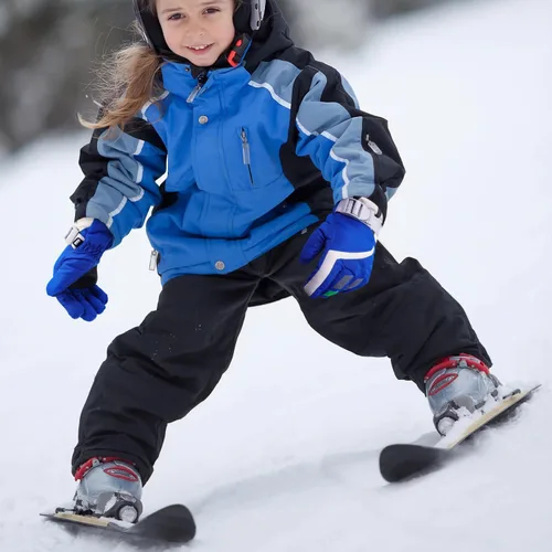 Vista 6 de HADEEONG Guantes de invierno para niños, impermeables, guantes de nieve para niños y niñas, guantes cálidos para deportes al aire libre, snowboard