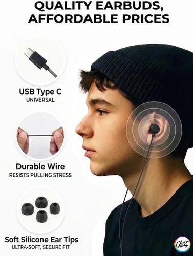 Vista 3 de Onyx - Paquete de 50 auriculares USB C a granel con micrófono, Onyx tipo C, auriculares con cancelación de ruido para iPhone 17/16/15 Pro Max Plus