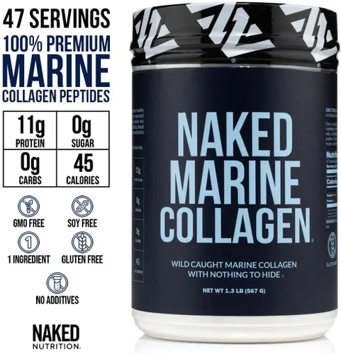 Vista 2 de NAKED Péptidos de colágeno marino en polvo de proteína - Sin sabor - de bacalao capturado en la naturaleza - Apto para dieta Paleo, sin OMGs, sin