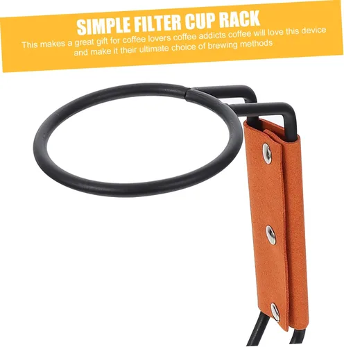 Vista 3 de KICHOUSE Soporte para taza de filtro de café, colador reutilizable, base de hierro para goteo de café