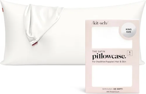 Vista 38 de Kitsch Funda de almohada de satén con cremallera, tamaño estándar, Aura