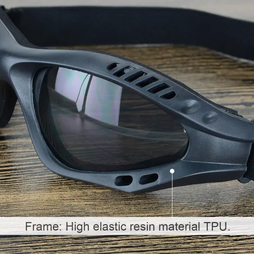 Vista 6 de Viriber Gafas de motocicleta - Gafas de protección UV para exteriores, gafas de combate a prueba de polvo