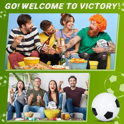 Vista 7 de Jenaai Balón de fútbol oficial con autógrafo en blanco para firmar regalo de fútbol con dos paneles blancos para fiesta nocturna de personas