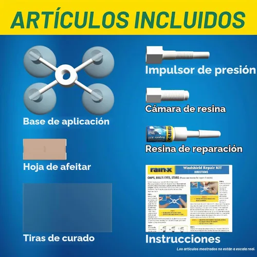Vista 7 de Juego de reparación de parabrisas para usarlo tú mismo, para astillas, grietas, golpes y rajaduras, de Rain-X