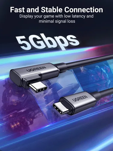 Vista 5 de UGREEN Cable Link compatible con Oculus Quest 2Pico 4 y PCSteam VR, cable de auriculares VR Link de 16 pies con transferencia de alta velocidad