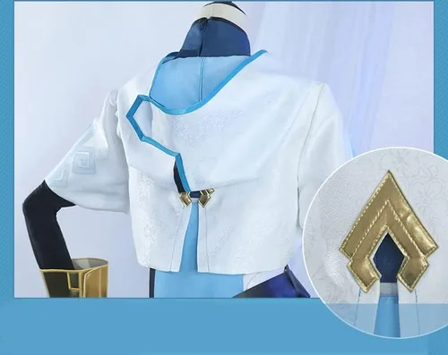 Vista 7 de Juego de anime Genshin Impact Chongyun Cosplay conjunto completo de disfraz de fiesta de Halloween