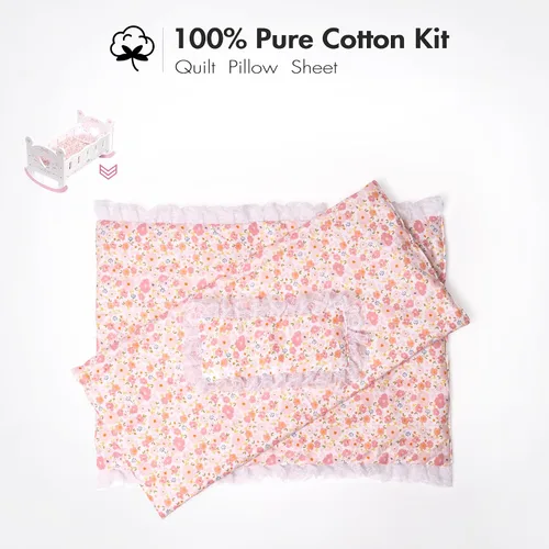 Vista 5 de ROBUD Cuna de Madera para Muñecas de Bebé, Juguetes de Cama para Muñecas de Bebé, para Muñecas de Hasta 18 Pulgadas, Accesorios para Muñecas