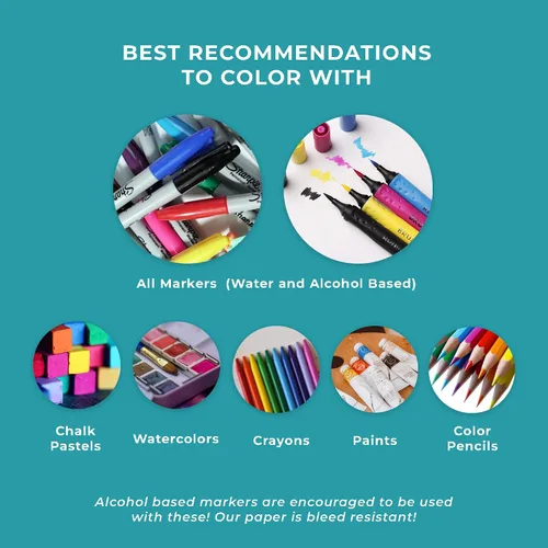 Vista 5 de Póster gigante para colorear – Hojas para colorear jumbo de primera calidad para niños y adultos con páginas gruesas resistentes a la suciedad, uso