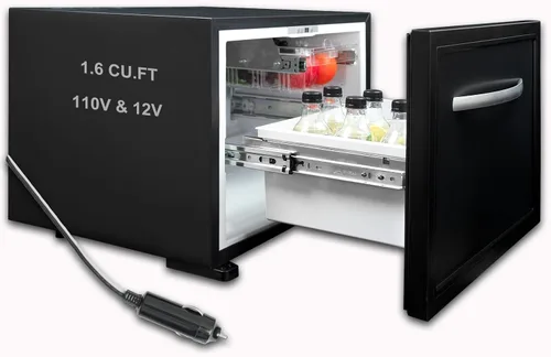 Vista 9 de Smad - Refrigerador compacto de 1.4 pies cúbicos, mini refrigerador con cerradura, refrigerador de 12V para vehículos recreativos, refrigerador de 2