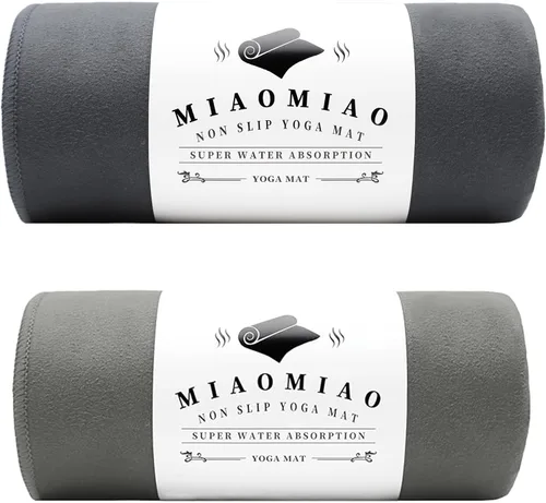 Vista 22 de MIAOMIAO Juego de toallas antideslizantes para yoga caliente, microfibra súper absorbente, 24.5 x 72 pulgadas, diseño antideslizante, sin lesiones