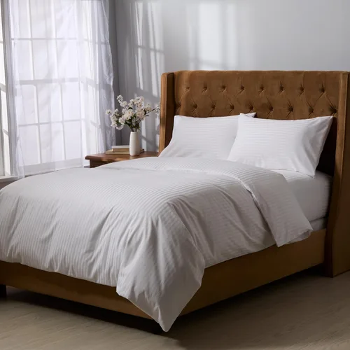 Vista 6 de Cuddledown Heritage - Funda de edredón 100% algodón Calidad Premium Tejido de satén ultrasuave Transpirable Cierre de botón Queen Blanco
