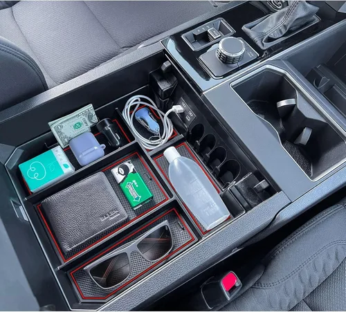 Vista 6 de TOPINSTALL 2026 Organizador de consola de tamaño completo Compatible con 2022-2026 Toyota Tundra/Sequoia 2023-2026, caja de almacenamiento