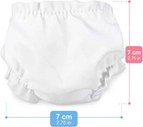 Vista 2 de 12 pañales para muñecas de bebé, ropa interior blanca para muñecas de 5 a 7 pulgadas, pañales reutilizables para muñecas recién nacidas, accesorios