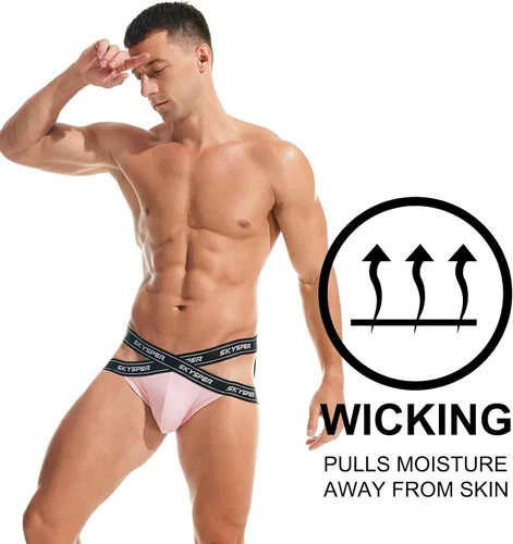 Vista 72 de SKYSPER Jock Strap Athletic Supporter para hombres Sexy Jockstrap Ropa interior masculina