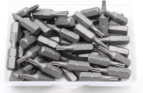 Vista 9 de TMAX Juego de puntas de destornillador de cabeza de estrella T6 Torx de 25 piezas, acero S2 de 6 puntos T-6 puntas de inserción de destornillador