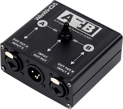 Vista 10 de Pro XLR Pasivo A/B Switch Box Diseño de operación reversible Convertidor de audio equilibrado de 2 canales HiFi Selector de audio estéreo sin