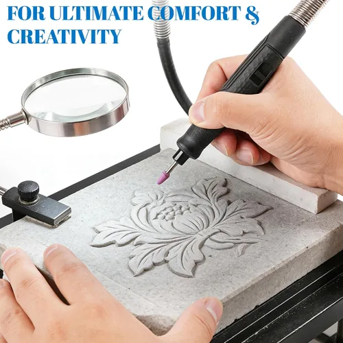 Vista 7 de Flex Eje Rotatorio Herramienta Accesorio Agarre Comodidad 36" Cable Largo and Mini Sander for Detail Metal Engraving, Wood Carving, Jewelry