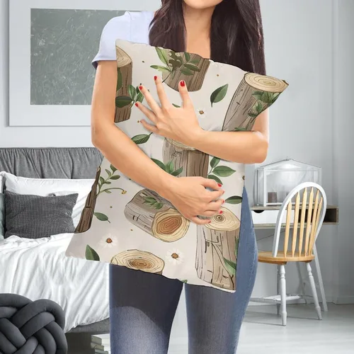 Vista 6 de Pillowcases Set of 2 Pillow Shams Breathable Soft Pillow Covers with Envelope Closure Birch Stump Pattern Pillowcases Standard Size 12 "x20 Cooling