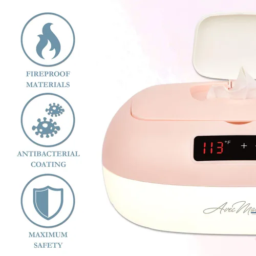 Vista 8 de La Caresse Calentador de toallitas para bebés, esenciales para bebés, dispensador de toallitas húmedas, pantalla digital con ajustes de calor