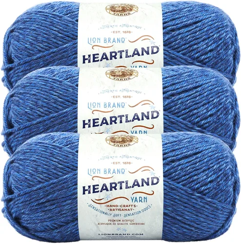 Vista 57 de Lion Brand Yarn Heartland Yarn, Hilo de Peso Medio para Tejer, Ganchillo y Manualidades, 1 Paquete, Great Smoky Mountains Grandes Montañas Humeantes