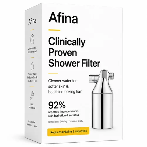 Vista 9 de Filtro de ducha Afina para agua dura - Elimina el 99% del cloro, sustancias nocivas y metales pesados - Mejora tu piel y cabello (Negro) Reduce