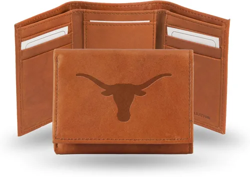 Vista 28 de Rico Industries NCAA Alabama Crimson Tide - Cartera triple de piel en relieve, color marrón