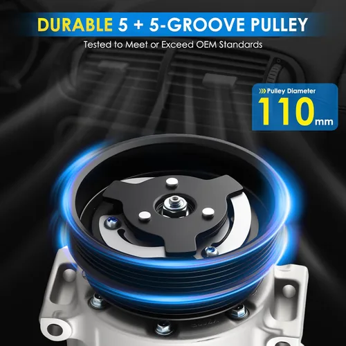 Vista 4 de Compresor de aire acondicionado para Volkswagen Jetta Passat Golf Beetle Cabrio R32 Rabbit, para Audi TT RS Quattro Compresor de CA de repuesto