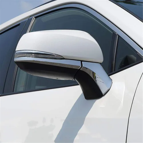 Vista 7 de Genericss 2019 2020 2021 2022 XA50 para RAV4 RAV 4 espejo retrovisor lateral de automóvil, accesorios a rayas, cubierta de moldura ABS cromado