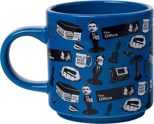 Vista 7 de Silver Buffalo The Office Icons and Logo - Paquete de 2 tazas de cerámica, 13 onzas
