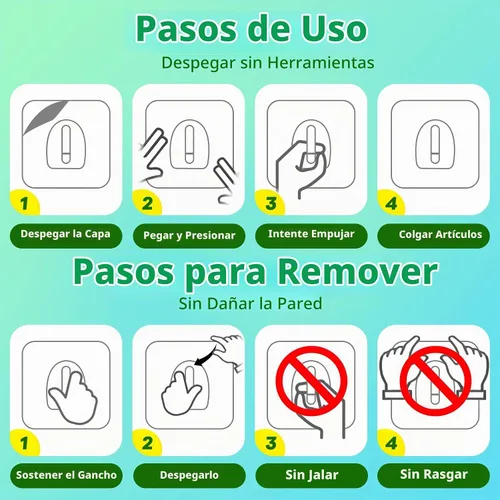 Vista 5 de Ganchos adhesivos, ganchos de utilidad resistentes de 20 libras (máximo), impermeables y resistentes al aceite, extraíbles, ganchos transparentes