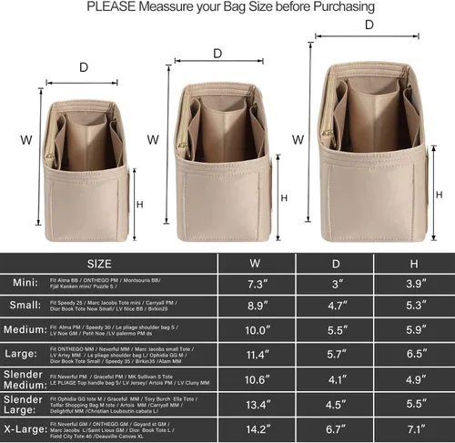 Vista 3 de ZTUJO Organizador de bolso para bolsos, organizador de bolsas de tacto sedoso con soporte para botellas, perfecto para Speedy, Neverfull, Tote