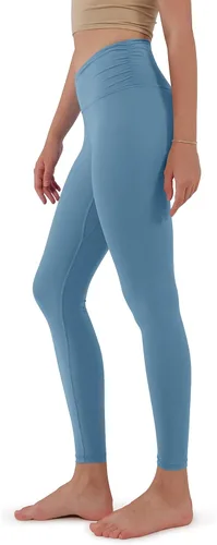 Vista 3 de ODODOS - Leggings de cintura cruzada para mujer, diseño con bolsillo interno, para yoga, deportes, gimnasia o entrenamiento, pantalones deportivos